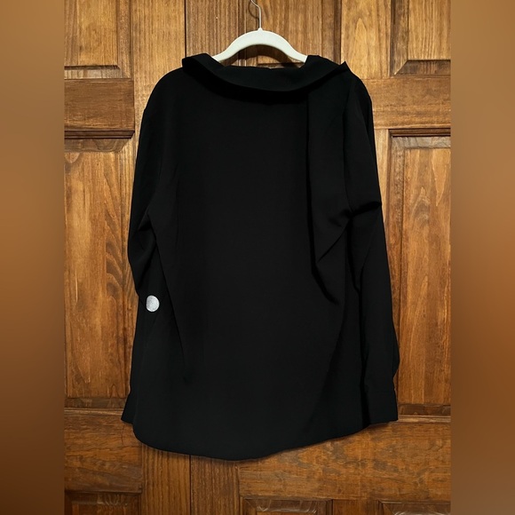 Susan Graver Black Silver Sequin Button Up Blouse Size Medium - Picture 3 of 10